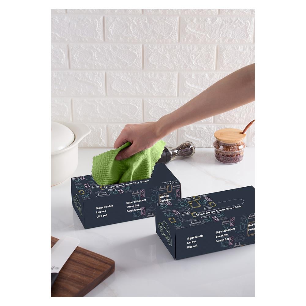 ผ้าไมโครไฟเบอร์แบบกล่อง ACCO 22x22 ซม. สีเขียว