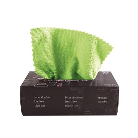ผ้าไมโครไฟเบอร์แบบกล่อง ACCO 22x22 ซม. สีเขียว_0
