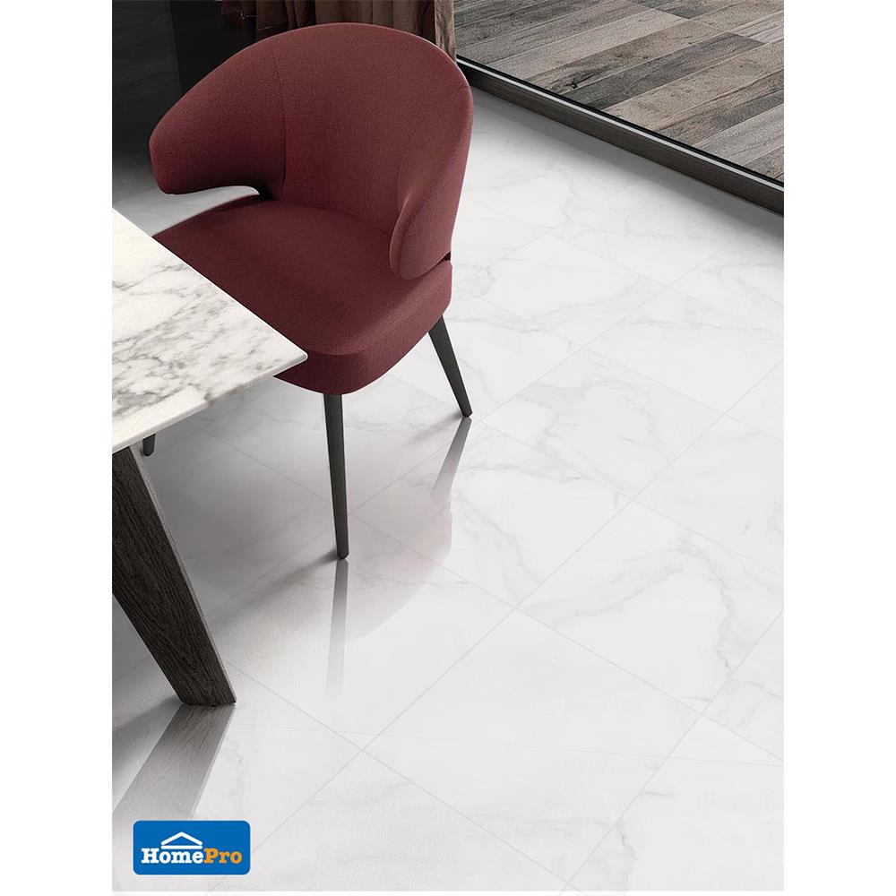 กระเบื้องพื้นพอร์ซเลน  16x16 นิ้ว COTTO เบอร์เรี่ยน ขาว ExC PM 0.96M2