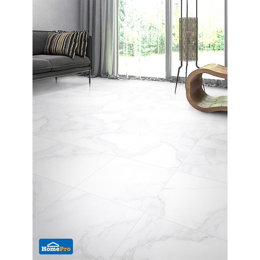 กระเบื้องพื้นพอร์ซเลน  16x16 นิ้ว COTTO เบอร์เรี่ยน ขาว ExC PM 0.96M2