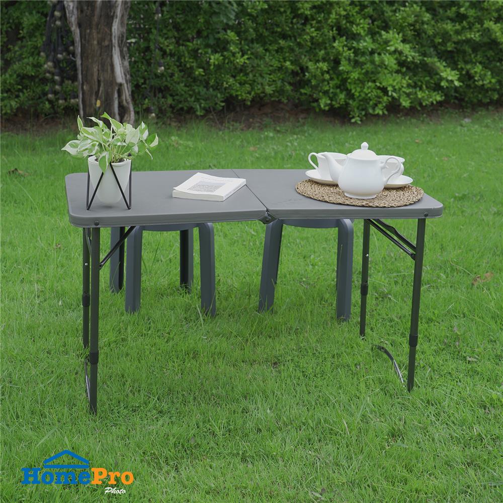 โต๊ะอเนกประสงค์พับครึ่ง 3 ระดับ SPRING 100 ซม. สีเทา