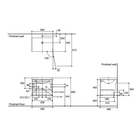 เคาน์เตอร์ KOHLER K-27457X-ZP-VRK สีโอ๊ค_2
