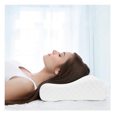 หมอนสุขภาพ เมมโมรี่โฟม PICASSO ICE SILK CONTOUR 36X60X12 ซม. สีขาว_3