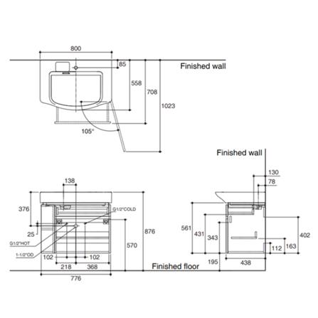 เคาน์เตอร์ KOHLER K-31501X-L-PD1 สีขาว_1