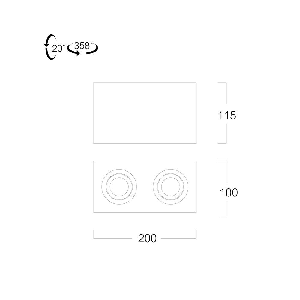 ดาวน์ไลท์ L&E 24-04634 5 นิ้ว สีขาว เหลี่ยม