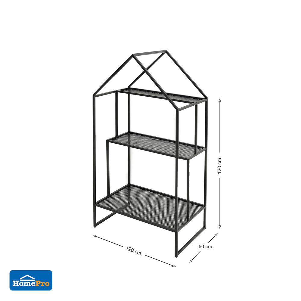 ชั้นวางกระถางต้นไม้ 3 ชั้น SPRING COLT สีดำ