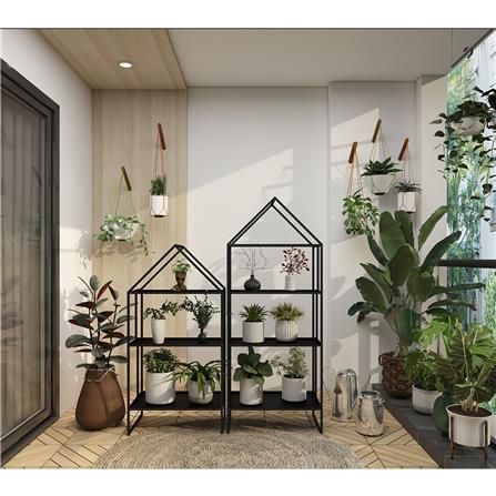 ชั้นวางกระถางต้นไม้ 3 ชั้น SPRING COLT สีดำ_7