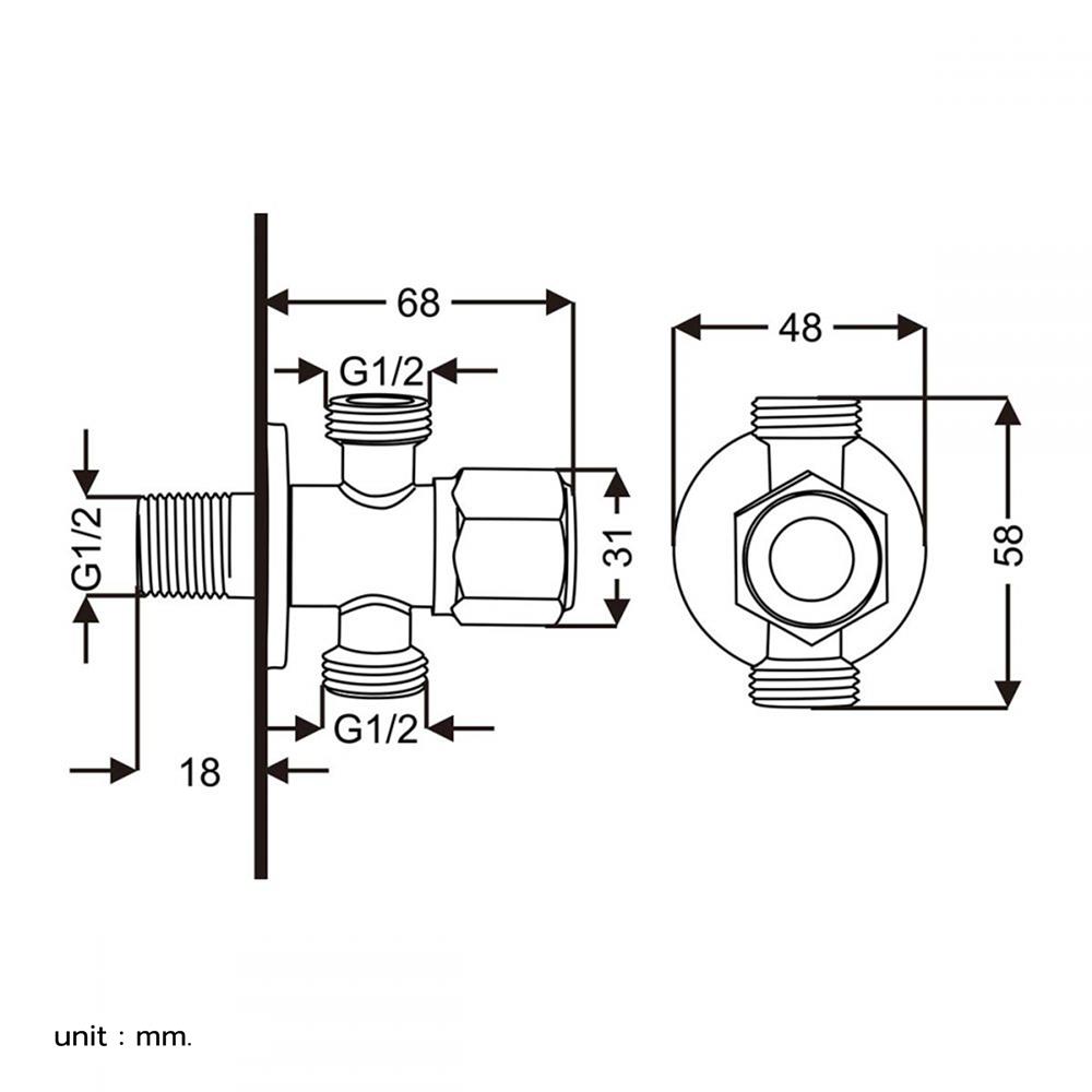 สต๊อปวาล์ว 2 ทาง RASLAND RA KX633 สเตนเลส