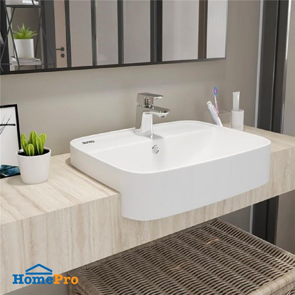 อ่างล้างหน้าแบบฝังครี่งเคาน์เตอร์  AMERICAN STANDARD WP-0320-WT สีขาว