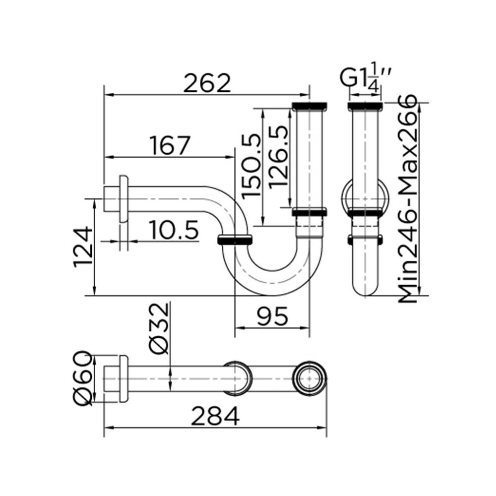 ท่อน้ำทิ้งอ่างล้างหน้าพีแทรป KARAT FAUCET KA-01-123-50 26 ซม.