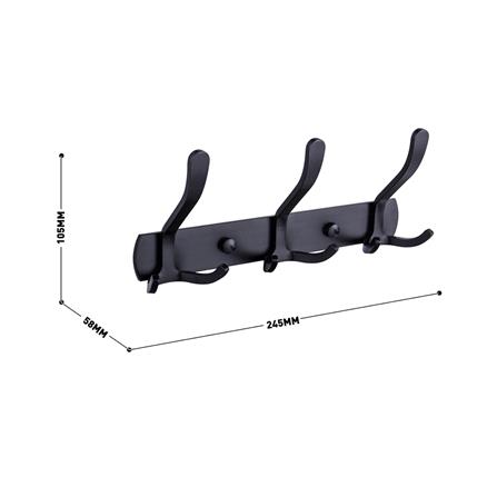 ขอแขวนผ้า RASLAND RA 1234-BLACK สีดำ_4