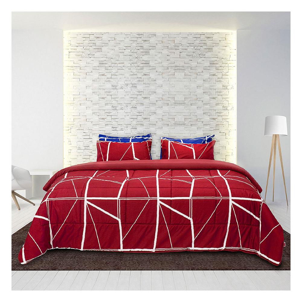 ชุดผ้าปูที่นอน 6 ฟุต 6 ชิ้น PICASSO BASIC สี NAPLES DARK RED