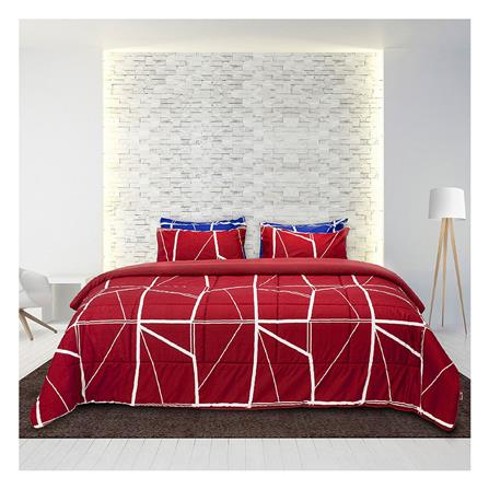 ชุดผ้าปูที่นอน 6 ฟุต 6 ชิ้น PICASSO BASIC สี NAPLES DARK RED_0