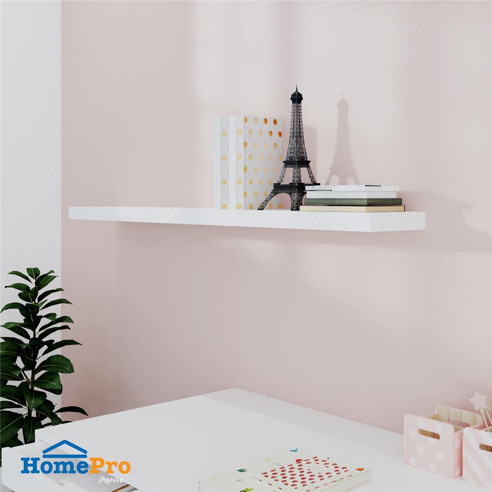 แผ่นชั้นไม้ซ่อนขา STACKO 160x24x5 ซม. สีขาว