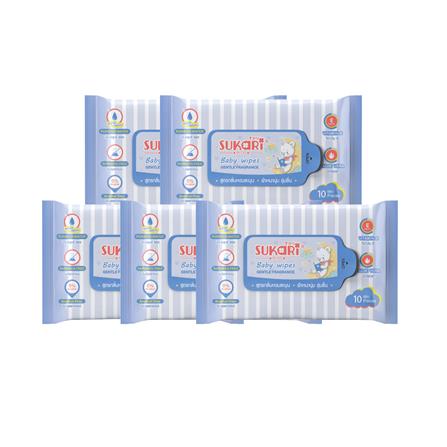 ผ้าเช็ดทำความสะอาด SUKARI GENTLE FRAGRANCE 10 แผ่น (แพ็ก 5 ชิ้น)_0