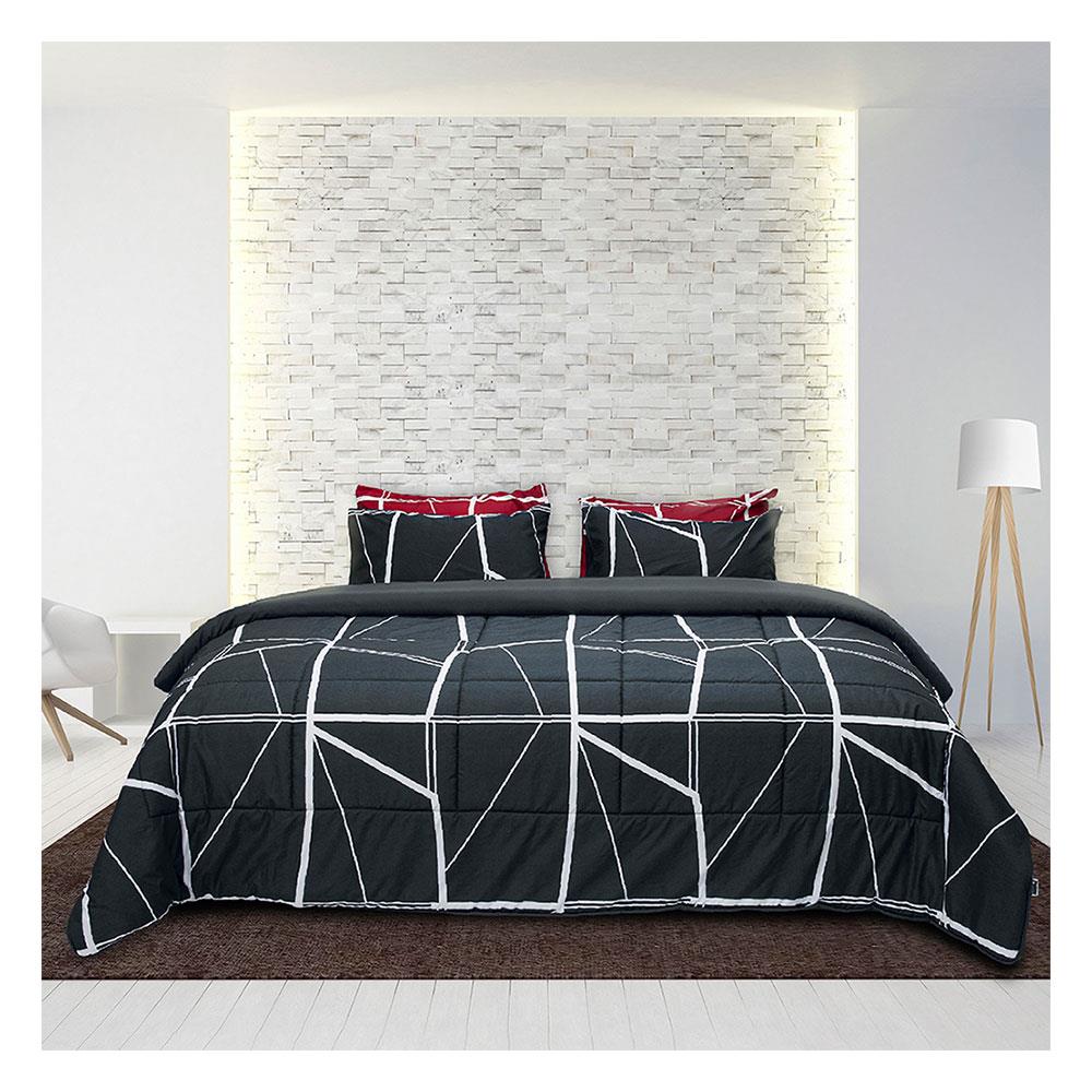 ชุดผ้าปูที่นอน 6 ฟุต 6 ชิ้น PICASSO BASIC สี NAPLES DARK GREY