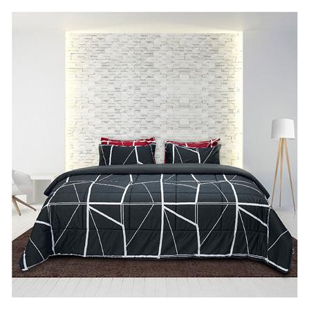 ชุดผ้าปูที่นอน 6 ฟุต 6 ชิ้น PICASSO BASIC สี NAPLES DARK GREY