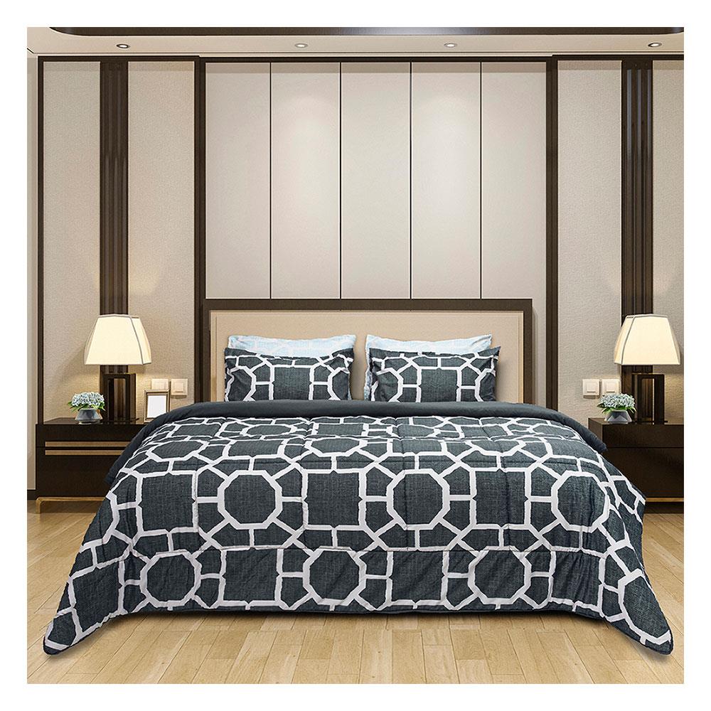 ชุดผ้าปูที่นอน 6 ฟุต 6 ชิ้น PICASSO BASIC สี ROME DARK GREY