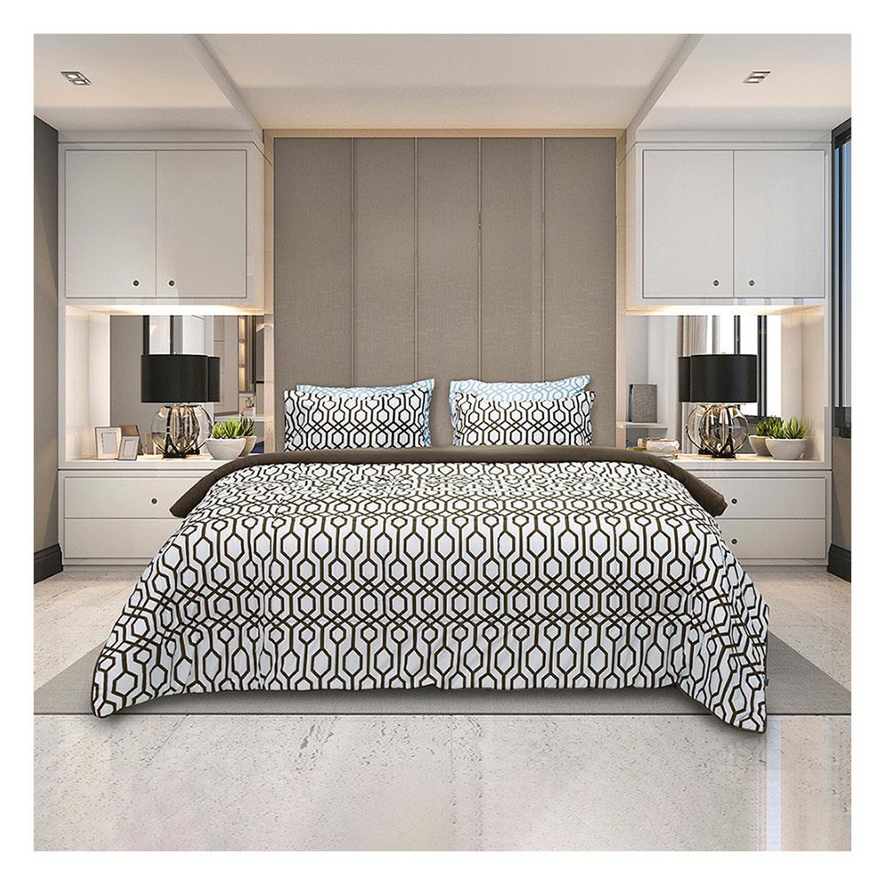 ชุดผ้าปูที่นอน 6 ฟุต 6 ชิ้น PICASSO BASIC สี JENOA BROWN