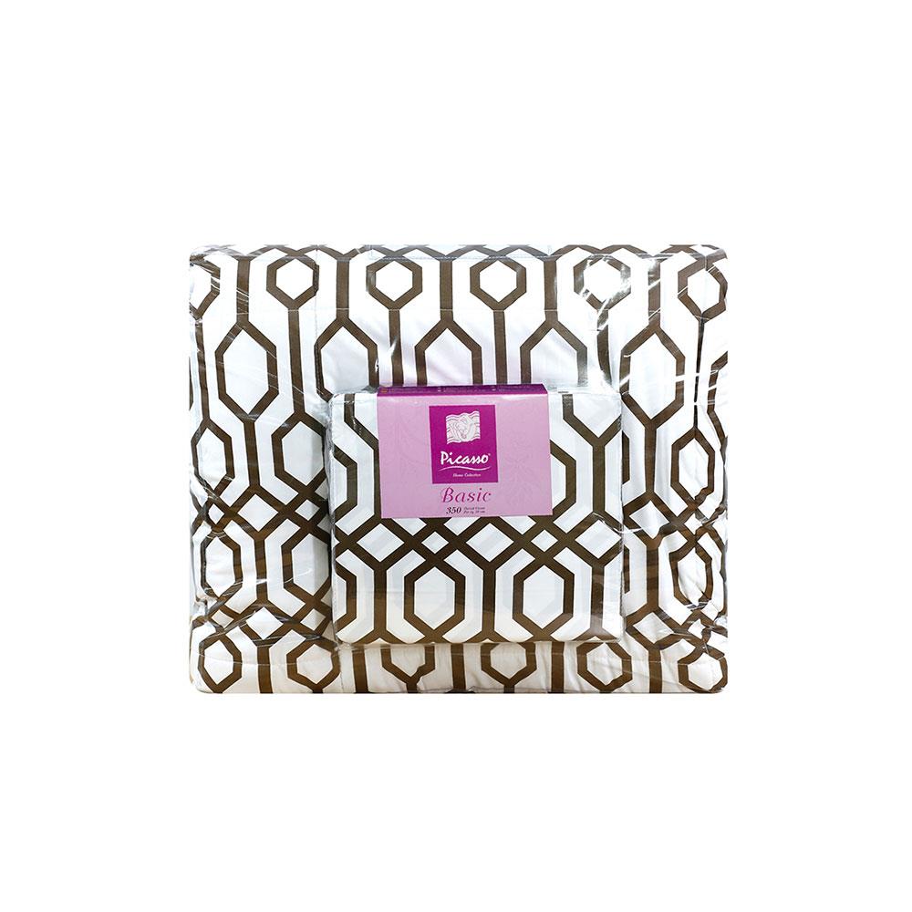 ชุดผ้าปูที่นอน 6 ฟุต 6 ชิ้น PICASSO BASIC สี JENOA BROWN