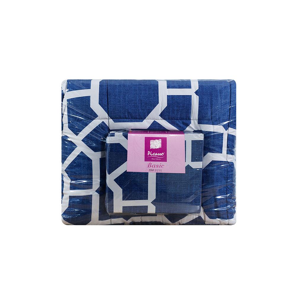 ชุดผ้าปูที่นอน 6 ฟุต 6 ชิ้น PICASSO BASIC สี ROME NAVY BLUE