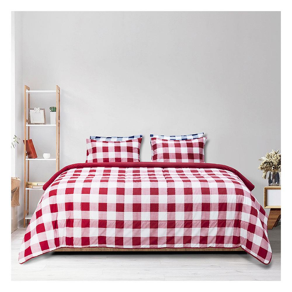 ชุดผ้าปูที่นอน 6 ฟุต 6 ชิ้น PICASSO BASIC สี FLORENCE DARK RED