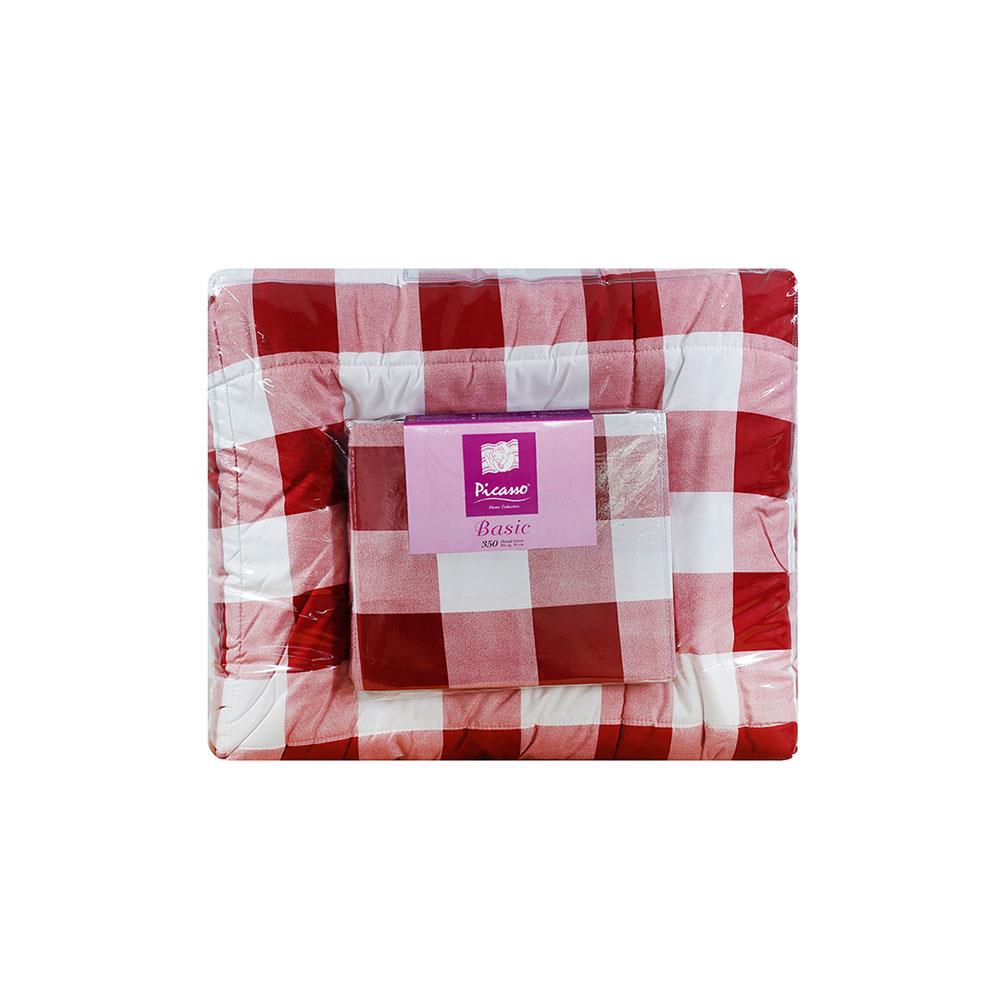 ชุดผ้าปูที่นอน 6 ฟุต 6 ชิ้น PICASSO BASIC สี FLORENCE DARK RED