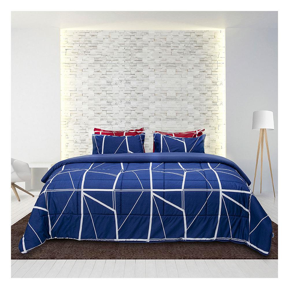 ชุดผ้าปูที่นอน 6 ฟุต 6 ชิ้น PICASSO BASIC สี NAPLES NAVY BLUE