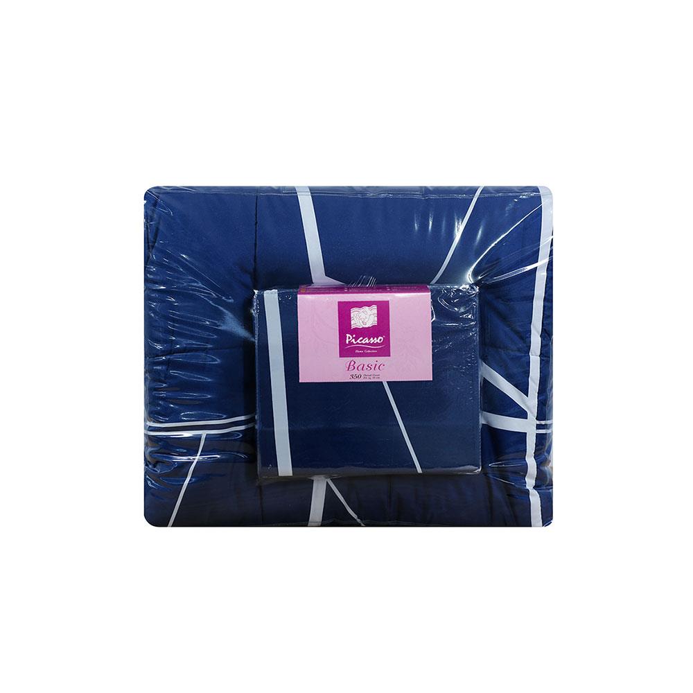 ชุดผ้าปูที่นอน 6 ฟุต 6 ชิ้น PICASSO BASIC สี NAPLES NAVY BLUE