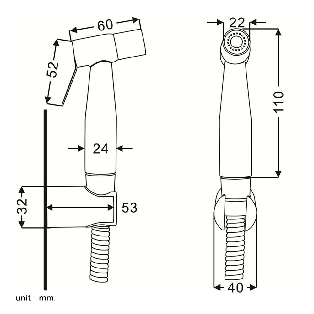 สายฉีดชำระครบชุด RASLAND RA BLACK-19 สีดำ