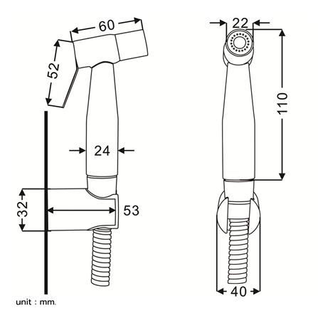 สายฉีดชำระครบชุด RASLAND RA BLACK-19 สีดำ_4