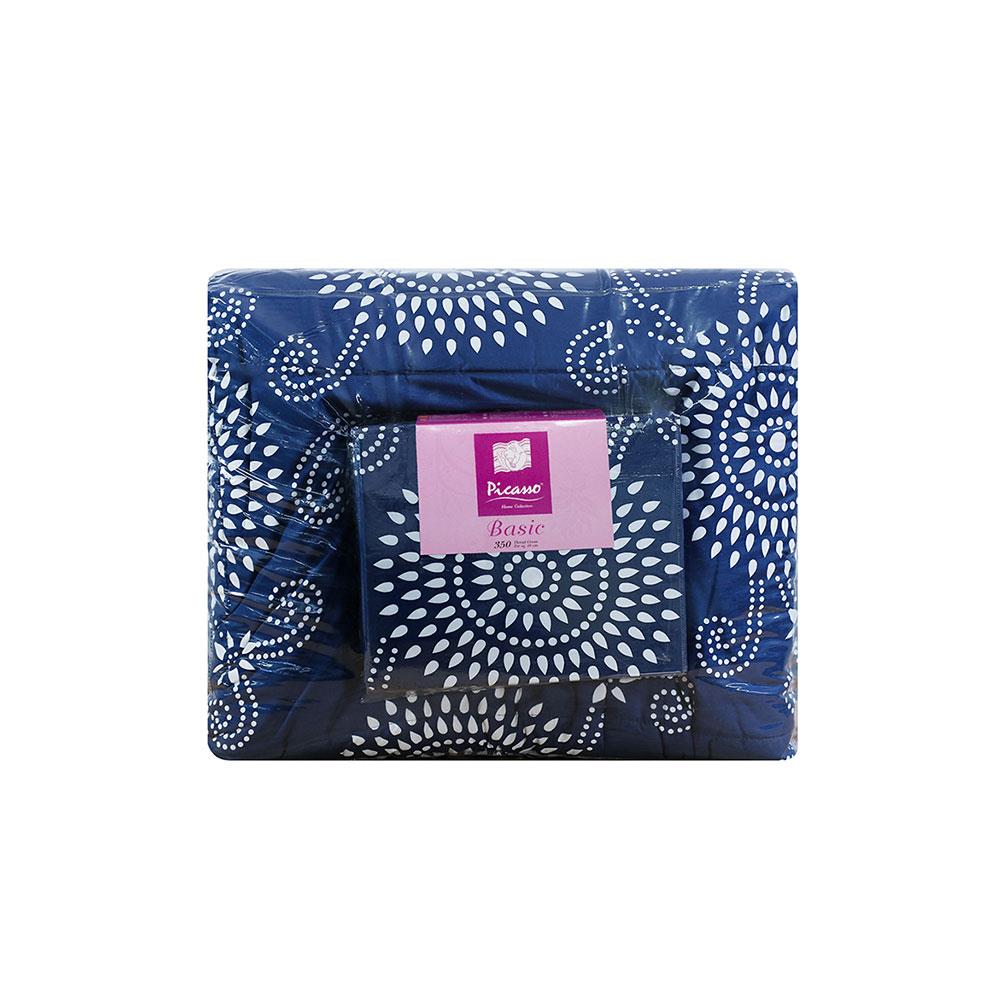 ชุดผ้าปูที่นอน 6 ฟุต 6 ชิ้น PICASSO BASIC สี VENICE NAVY BLUE