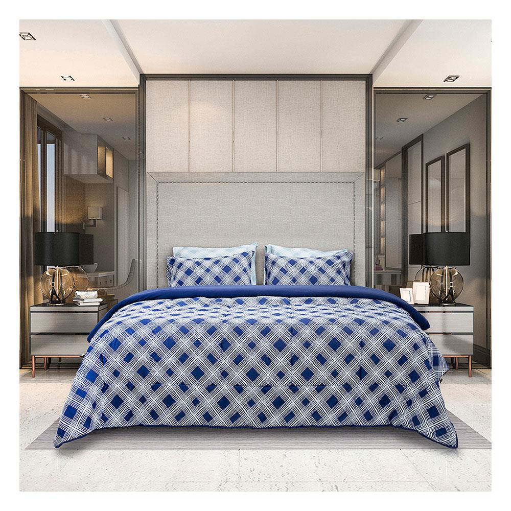 ชุดผ้าปูที่นอน 6 ฟุต 6 ชิ้น PICASSO BASIC สี MILAN NAVY BLUE