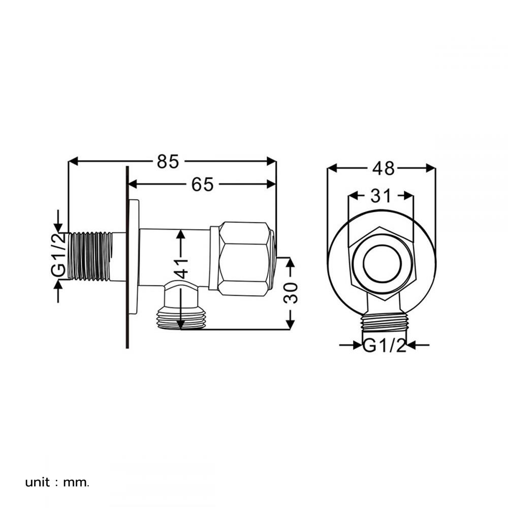 สต๊อปวาล์ว 1 ทาง RASLAND RA KX599 สเตนเลส