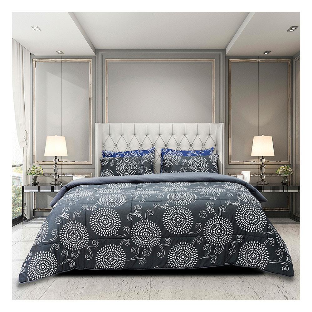 ชุดผ้าปูที่นอน 6 ฟุต 6 ชิ้น PICASSO BASIC สี VENICE DARK GREY