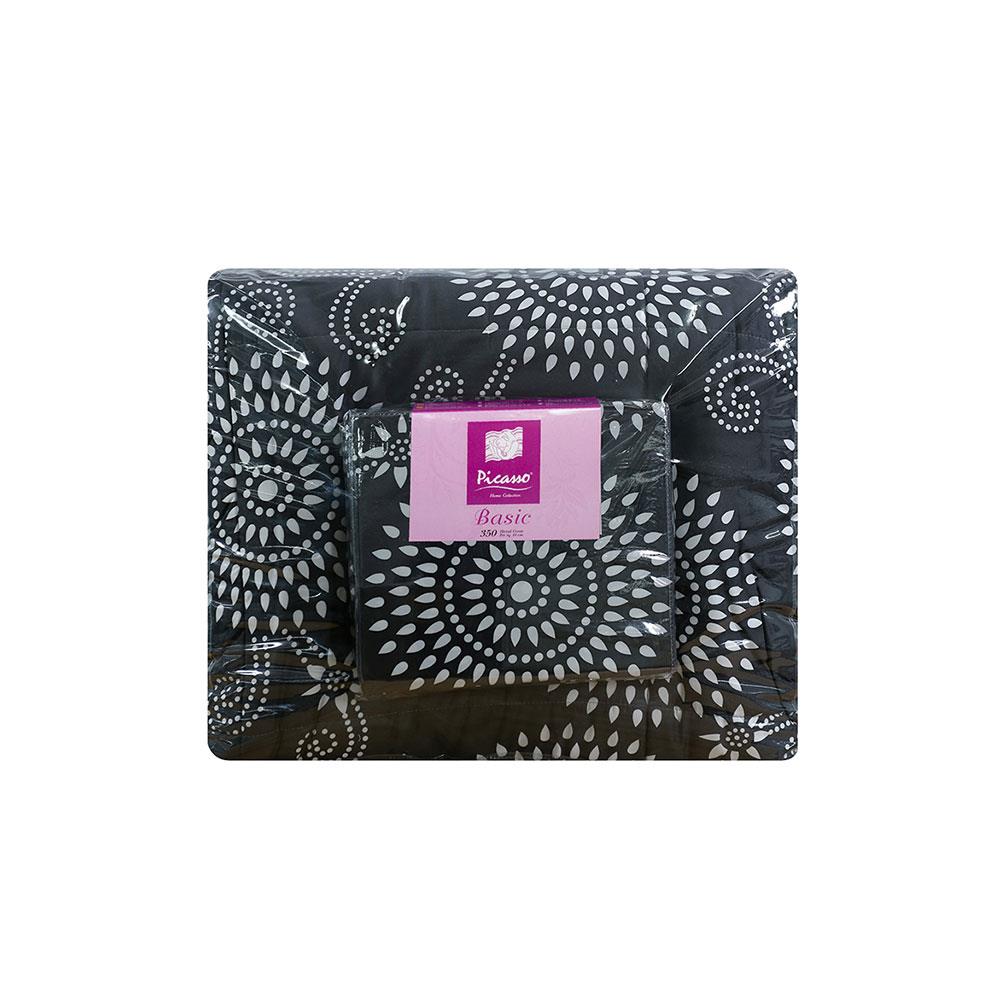 ชุดผ้าปูที่นอน 6 ฟุต 6 ชิ้น PICASSO BASIC สี VENICE DARK GREY