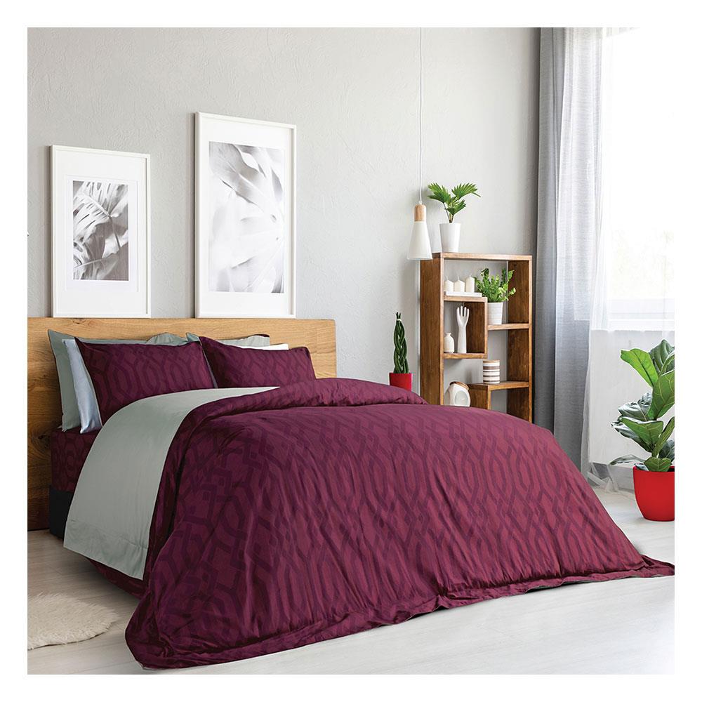 ชุดผ้าปูที่นอน 5 ฟุต 5 ชิ้น SATIN PLUS LUCKY ME LK018