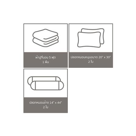 ชุดผ้าปูที่นอน 5 ฟุต 5 ชิ้น SATIN PLUS LUCKY ME LK015_5