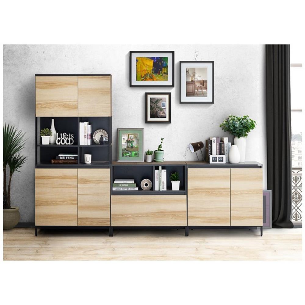 ตู้เตี้ยบานเปิด KONCEPT WORKA 80 ซม. สีลินด์เบิร์กโอ๊ค/เทาดำ