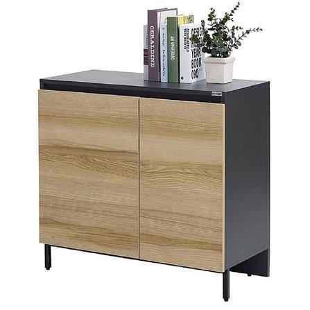 ตู้เตี้ยบานเปิด KONCEPT WORKA 80 ซม. สีลินด์เบิร์กโอ๊ค/เทาดำ_0