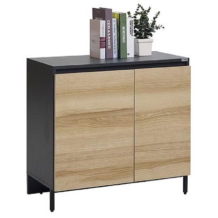 ตู้เตี้ยบานเปิด KONCEPT WORKA 80 ซม. สีลินด์เบิร์กโอ๊ค/เทาดำ_2