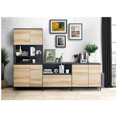 ตู้เตี้ยบานเปิด KONCEPT WORKA 80 ซม. สีลินด์เบิร์กโอ๊ค/เทาดำ_4