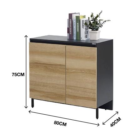 ตู้เตี้ยบานเปิด KONCEPT WORKA 80 ซม. สีลินด์เบิร์กโอ๊ค/เทาดำ_5