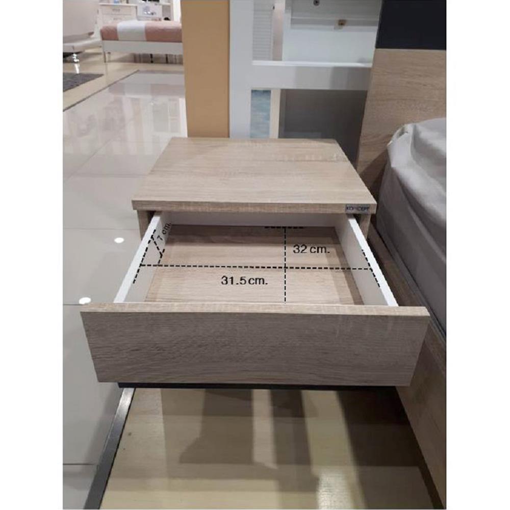 ตู้ข้างเตียง KONCEPT PATME 40 ซม. สีลินด์เบิร์กโอ๊ค/เทาดำ