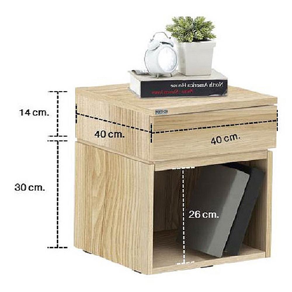 ตู้ข้างเตียง KONCEPT PATME 40 ซม. สีลินด์เบิร์กโอ๊ค/เทาดำ