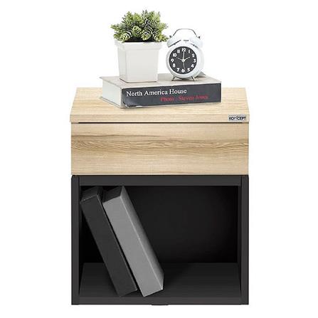 ตู้ข้างเตียง KONCEPT PATME 40 ซม. สีลินด์เบิร์กโอ๊ค/เทาดำ
