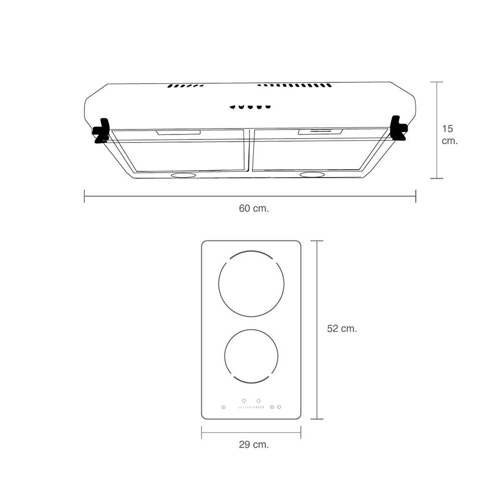 เตาฝัง+เครื่องดูดควัน LUCKY FLAME BH30IFS+SR60S