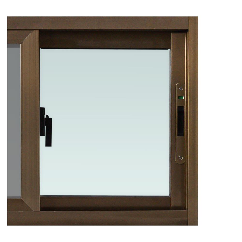 หน้าต่างบานเลื่อน อะลูมิเนียม S-S มุ้ง AZLE 80X50 ซม. สีชา