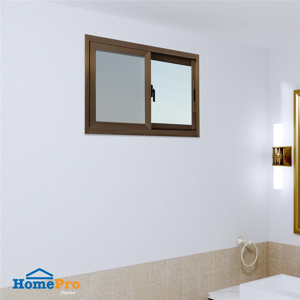 หน้าต่างบานเลื่อน อะลูมิเนียม S-S มุ้ง AZLE 80X50 ซม. สีชา