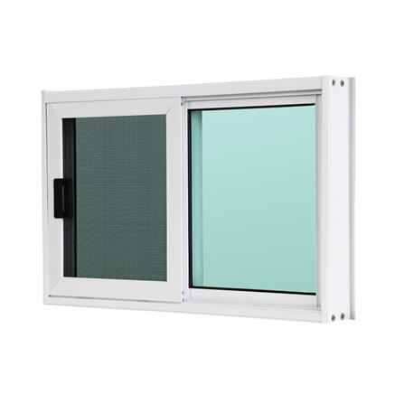 หน้าต่างบานเลื่อน อะลูมิเนียม S-S มุ้ง AZLE 80x50 ซม. สีขาว_1